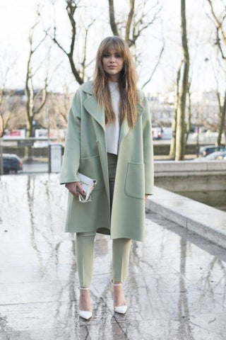 green pastel outfit