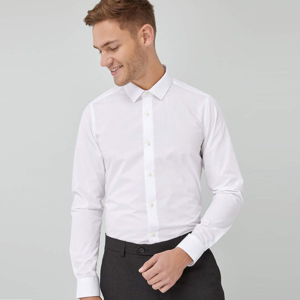 skinny fit white dress shirt