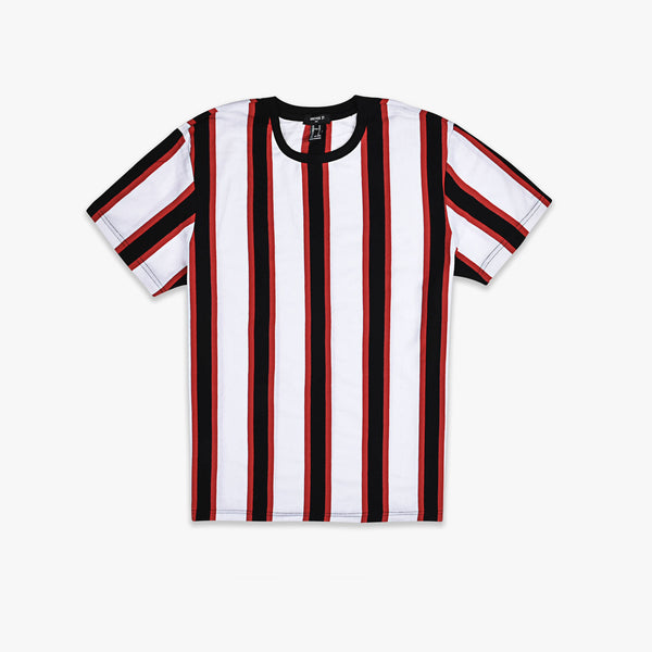 red and black striped t shirt mens
