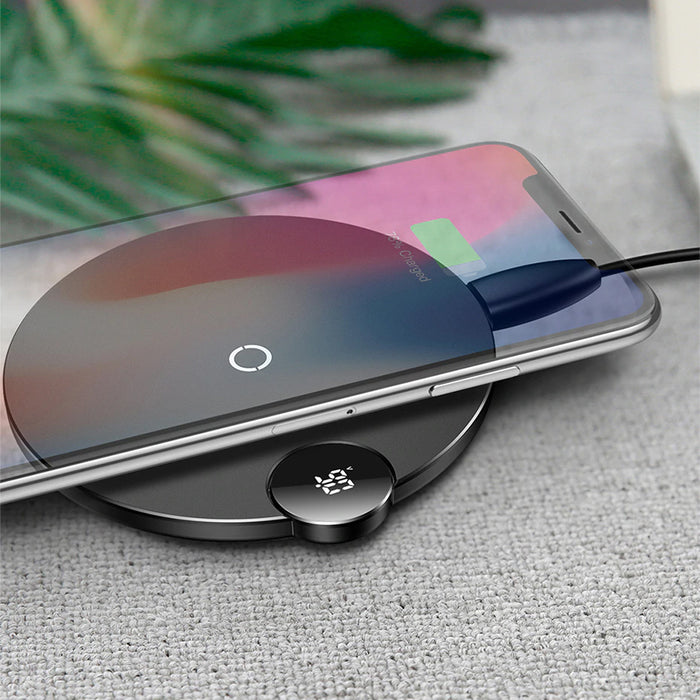 LED Digital Display Wireless Charger for iPhone XS Max XR X 8 Qi Wireless Charging Pad for Samsung Galaxy S8 S9+ Note 9 8