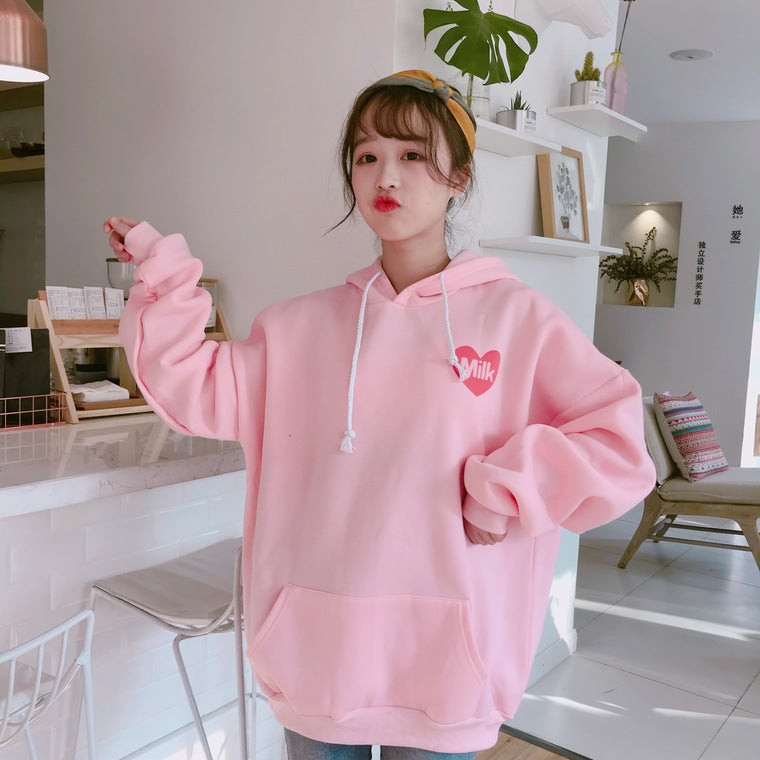 pink milk hoodie