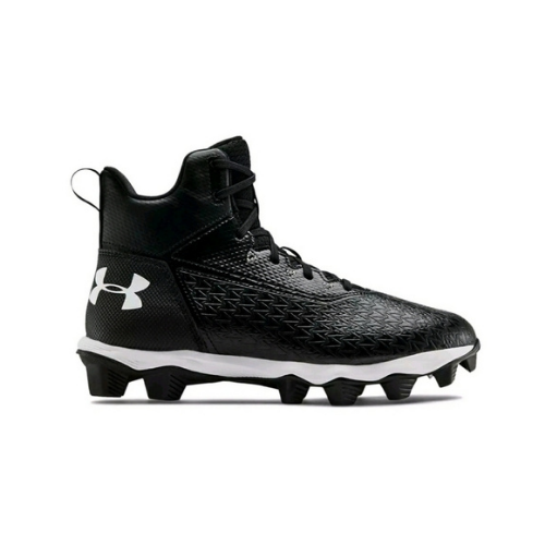 New Youth Under Armour Highlight RM Lacrosse/Football Cleats Black/White Sz 1.5Y 