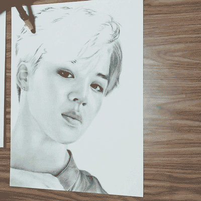 Assemble all the Jimin's fans and draw together loeil L'oeil art supplies blog graphite pencil drawing 