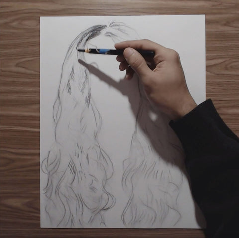 How to Draw Realistic Hair with Techniques for Beginners Step by Step Tutorial graphite pencil drawing L'oeil loeil guide 12