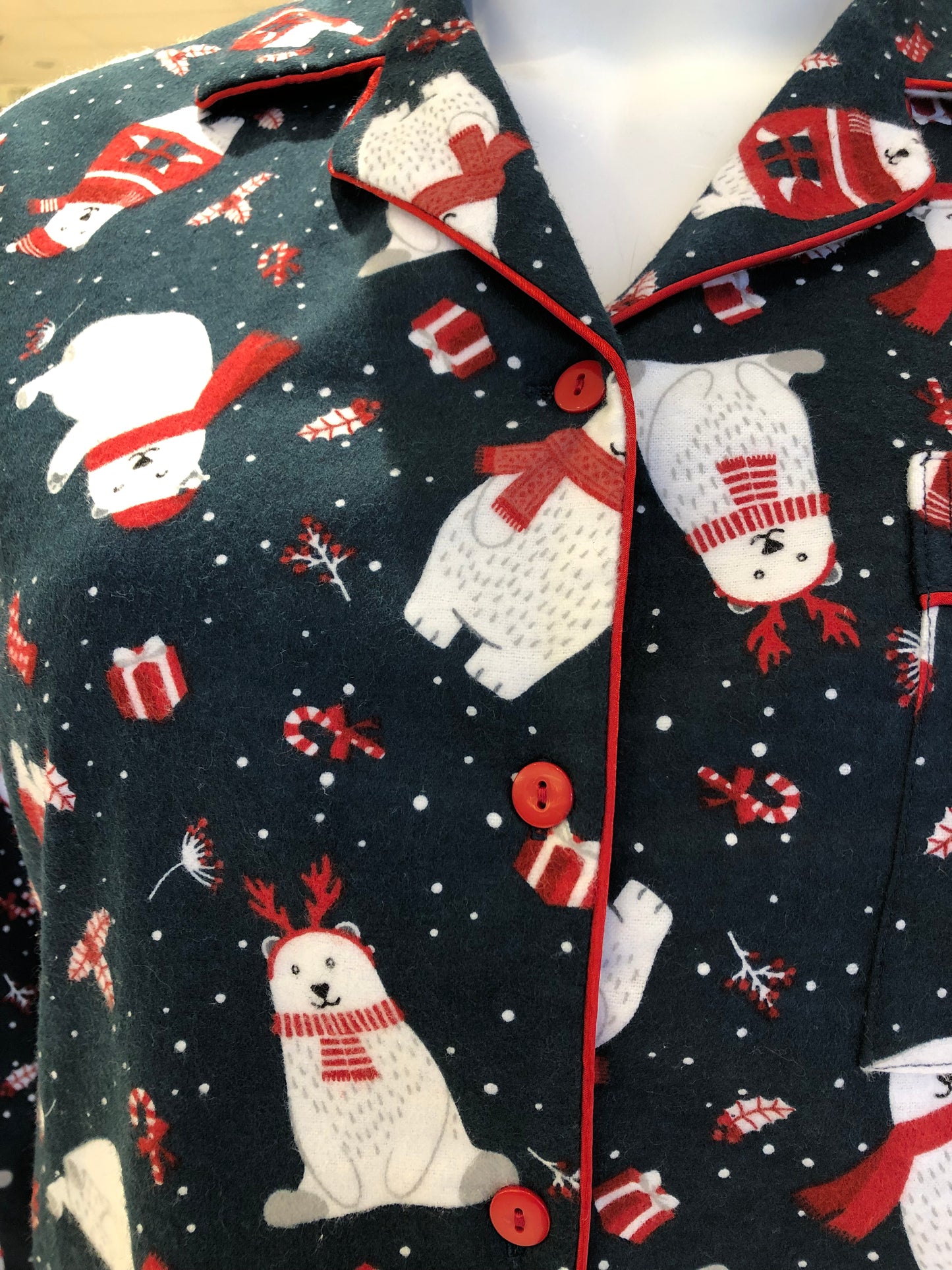 100% Cotton Flannel Pyjamas 15175 - Teddy Bear