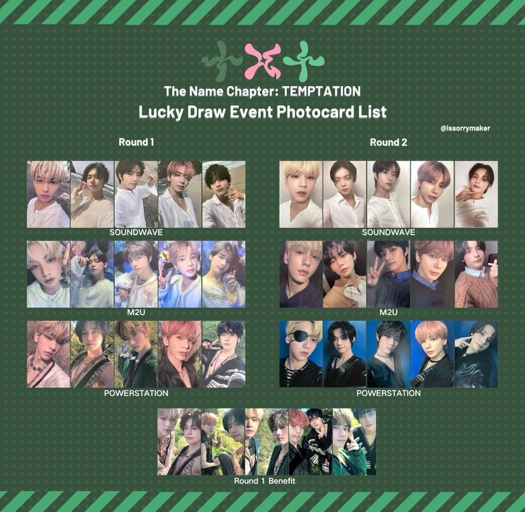 TXT The Name Chapter TEMPTATION Lucky Draw Event Round 1 Photo Card