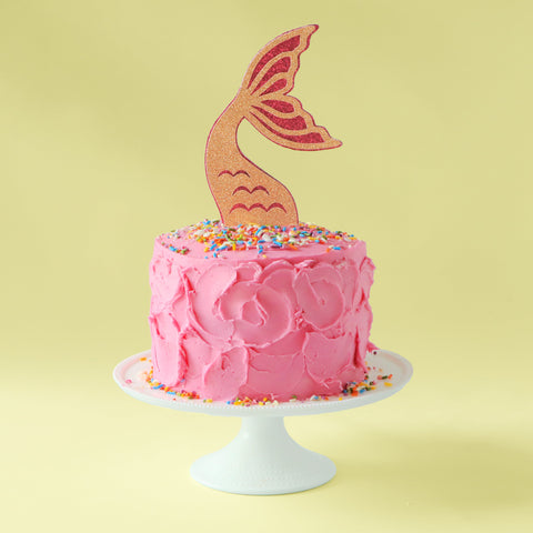 Mermaid cake swoopy frosting