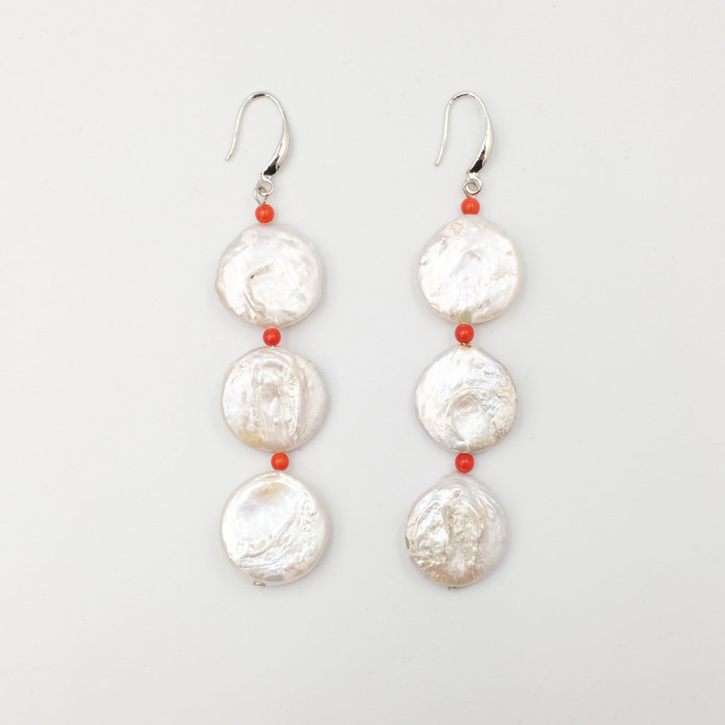 coin pearl earrings