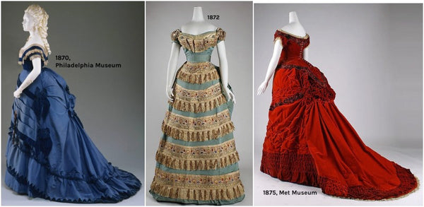 Original ball gowns from the 1870s