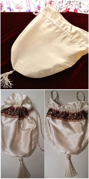Cream reticule before and after