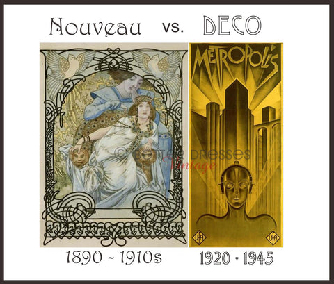 Art Nouveau vs. Art Deco guide by Better Dresses Vintage