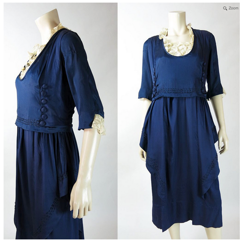 Blue 1910s dress from Marzilli Vintage