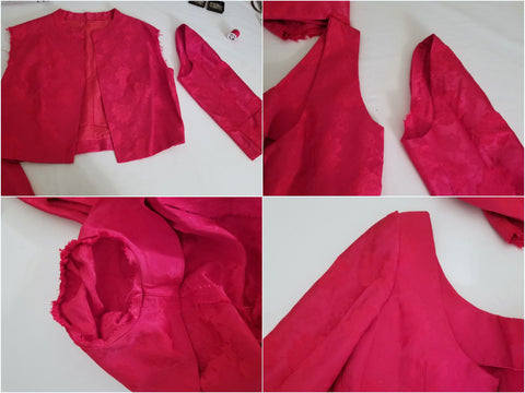 Sleeves removed from jacket and added to dress
