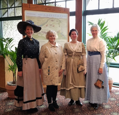 Liza, Lizzie, Bobbie Jo, and Randi at the Biltmore Estate visitor's center.