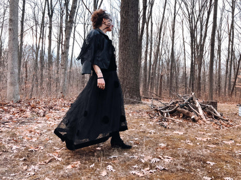 black 80s velvet dress