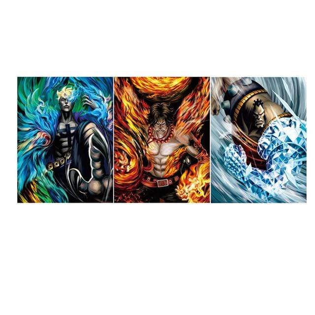 Lot 3 Poster One Piece Les Commandant De La Flotte De Barbe Blanche Decoration One Piece