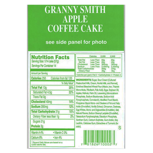 Miss Ellie's Granny Smith Apple Coffee Cake