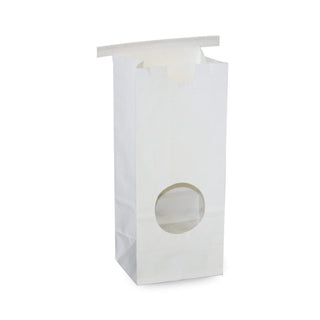 Window Bags - Half Pound Coffee Bags with Window and Tin Ties - WHITE