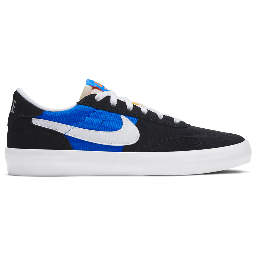 black white and blue nike shoes