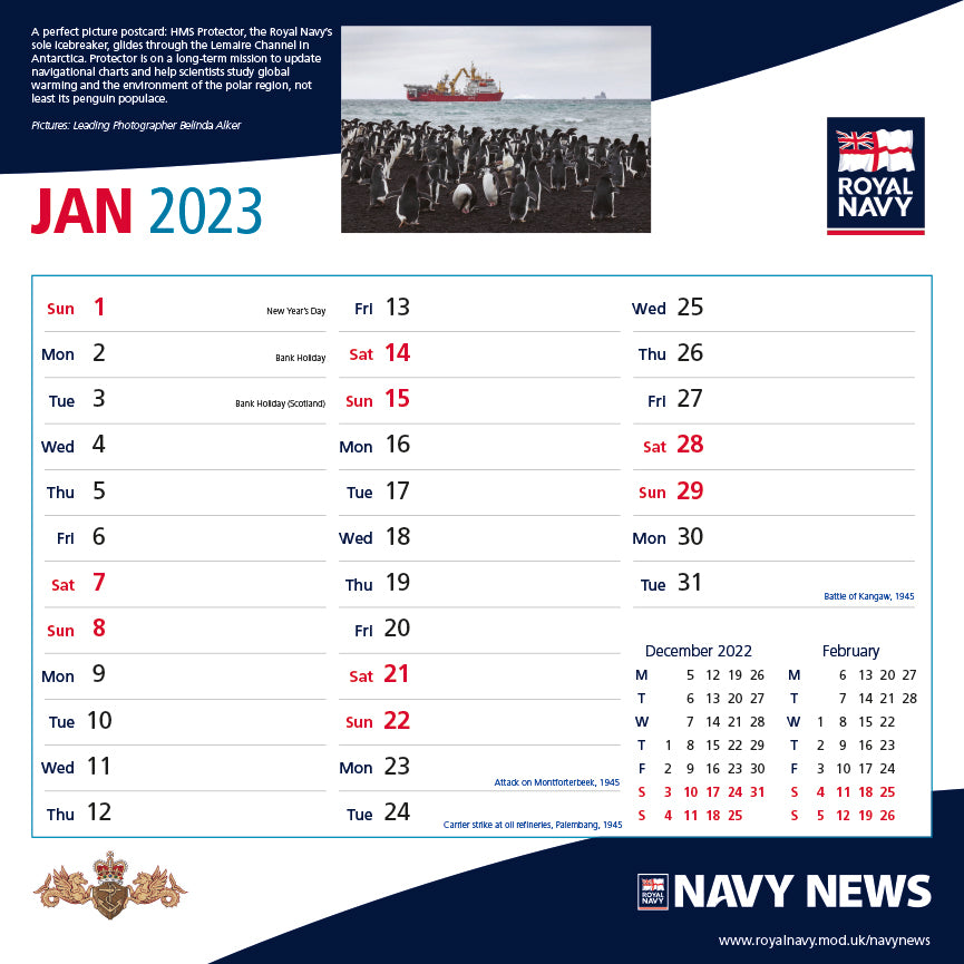 Official Royal Navy Calendar 2023 Online Calendar Shop