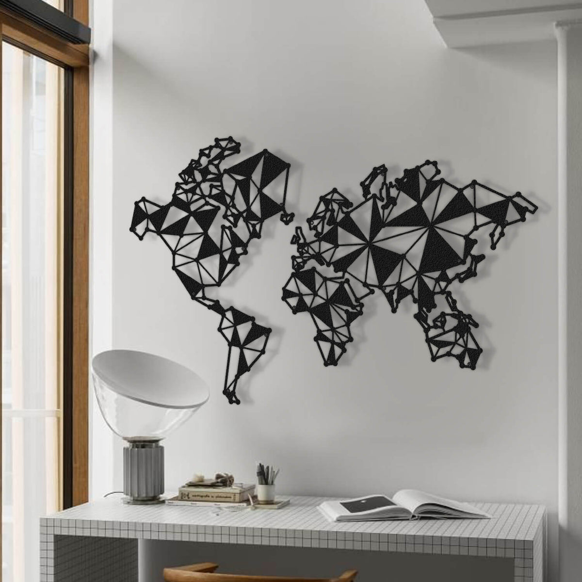 World Map Metal Wall Panel Metal World Map Pegboard Hencely Home Decor