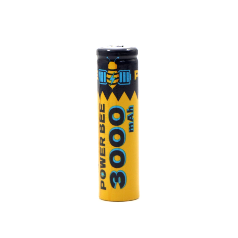 PowerBee: 3000mAh 3.7V 18650 Cell Li-ion Rechargeable Battery with But