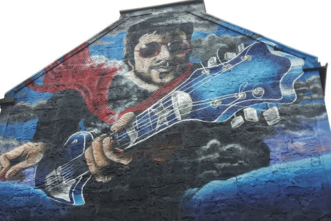 Mural of Gerry Rafferty on Brown's Lane, Paisley