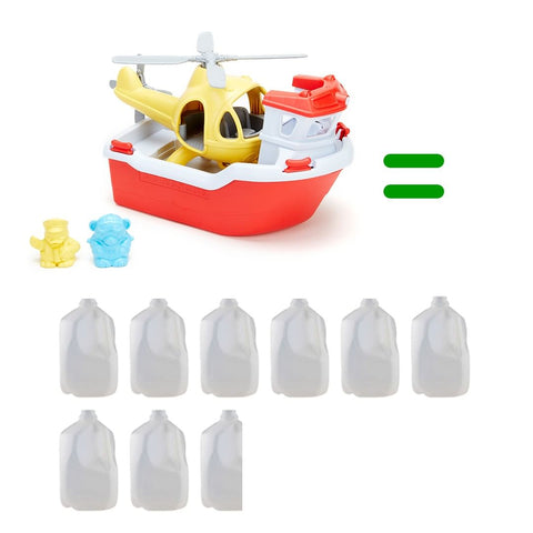 Each Green Toys Rescue Boat and Helicopter saves nearly 9 milk jugs from going into the landfill.