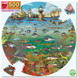 Eeboo Fish & Boats Round Puzzle