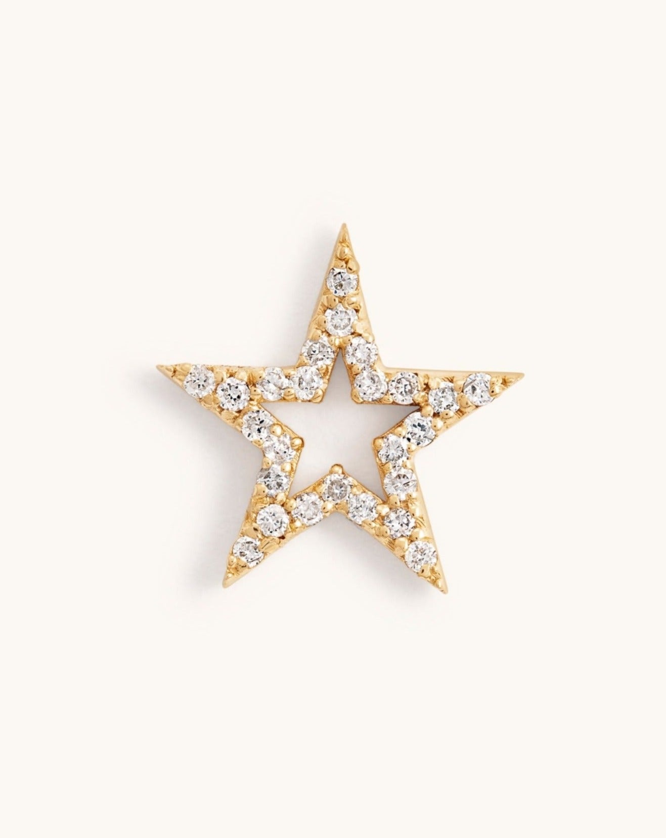 Diamond Open Star Necklace Charm