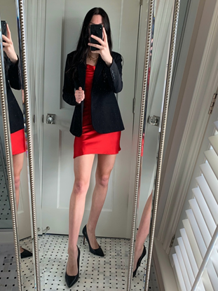 Black blazer styled for date night