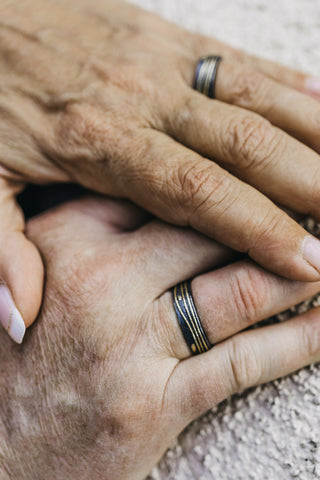 Wedding Bands on couple's hands