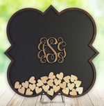 Quatrefoil Guest Book Frame with Wood Monogram