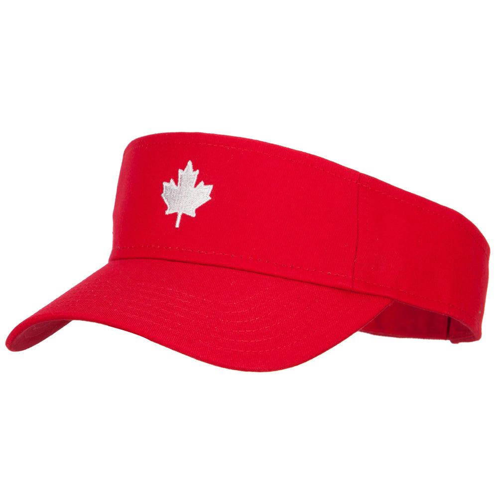 Canada Logo Maple Leaf Embroidered Cotton Sun Visor
