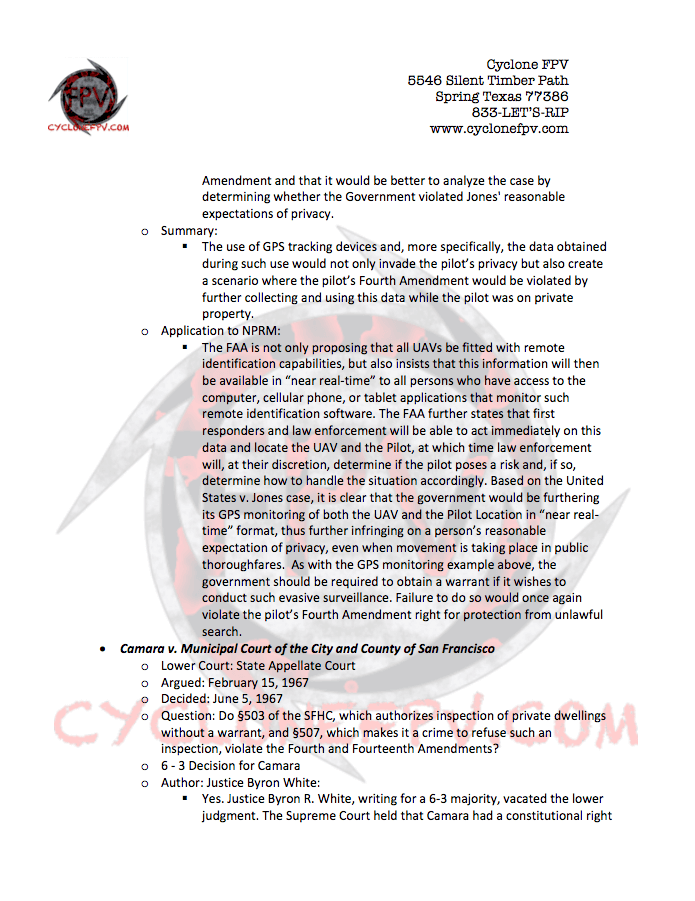 Cyclone FPV FAA Response to Remote ID Proposal Page 4
