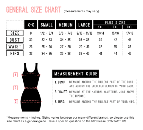 Sizing chart