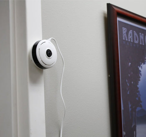 360 wi-fi camera mounted on the wall