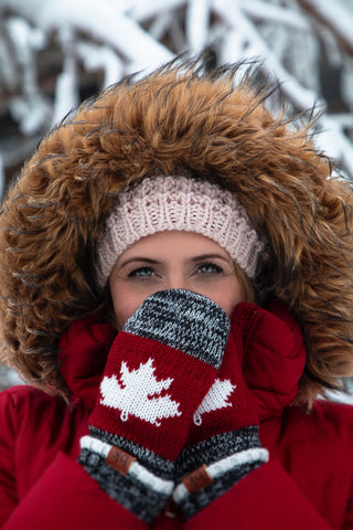 Person outside in snowy weather in winter garments covering face, for Ivy Leaf Skincare blog