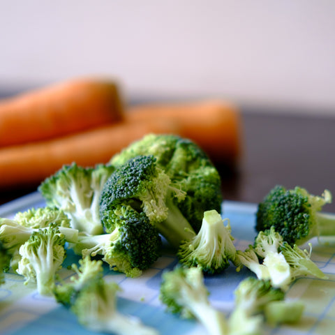 Broccoli and carrots to represent vitamin A, for Ivy Leaf Skincare blog