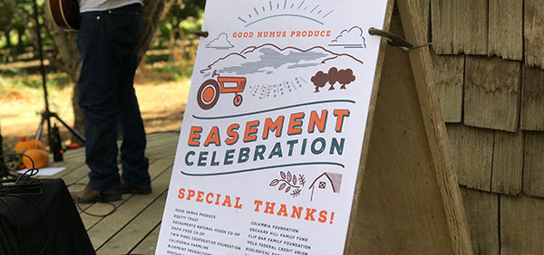 Sign at Easement Celebration thanking partners