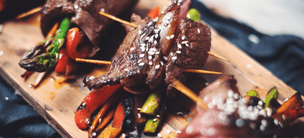 beef flap rolls with vegetables inside