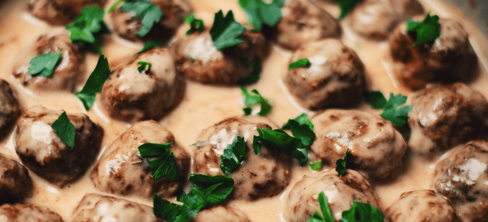 pork and beef meatballs in sauce