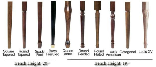 Jansen piano bench leg options