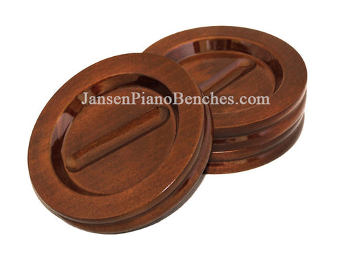 jansen high polish walnut caster cups for piano