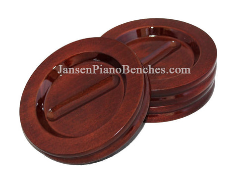 grand piano caster cups high gloss mahogany