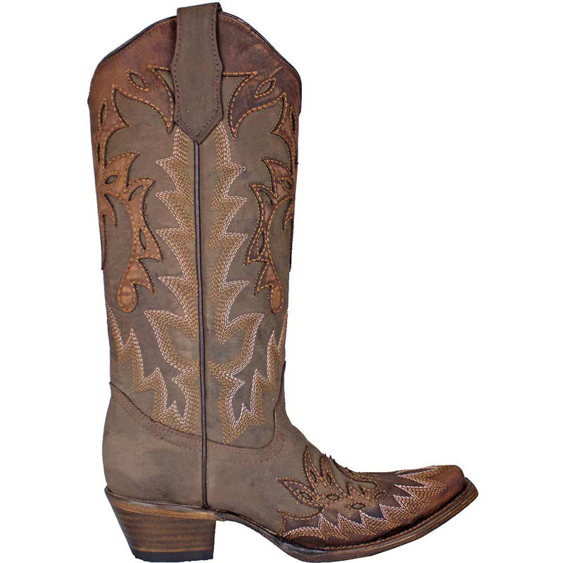 Circle G Women's Overlay & Embroidery Wing Cowgirl Boots