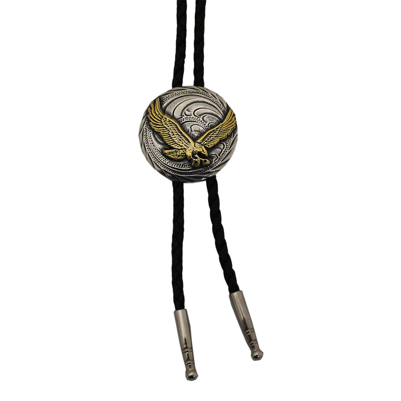 AndWest Silver & Gold Concho Bolo Tie