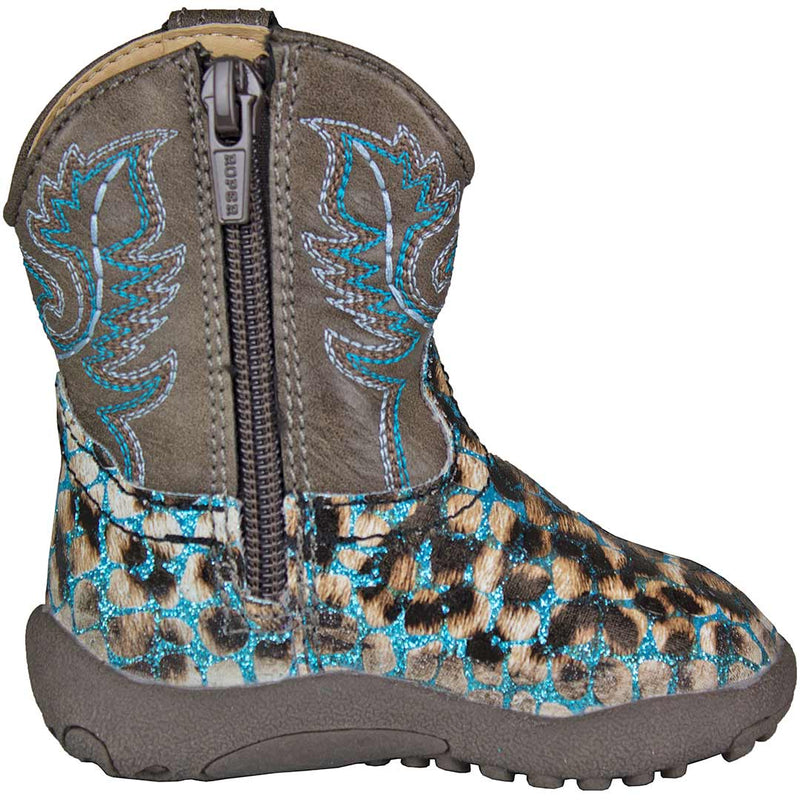 Roper Baby Girls' Glitter Leopard Cowgirl Boots