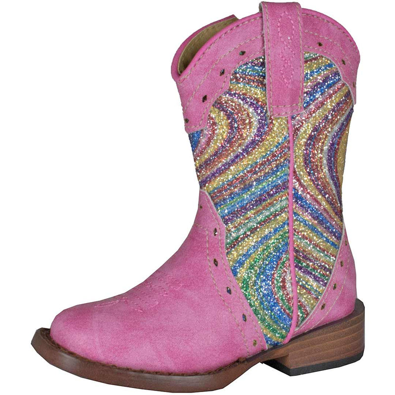 Roper Toddler Girls' Swirly Glitter Shaft Cowgirl Boots