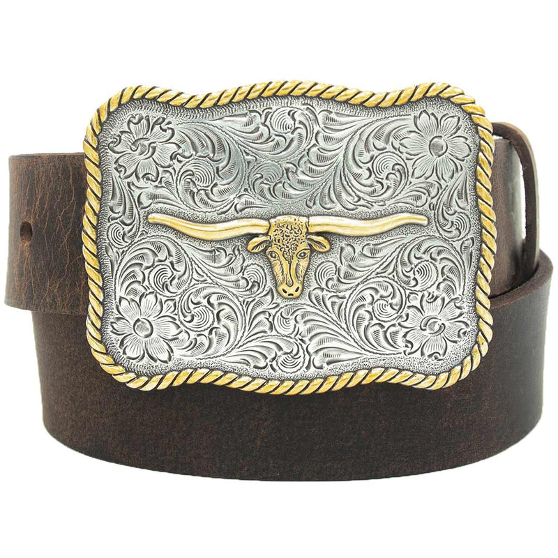 AndWest Kids’ Scalloped Longhorn Buckle Belt